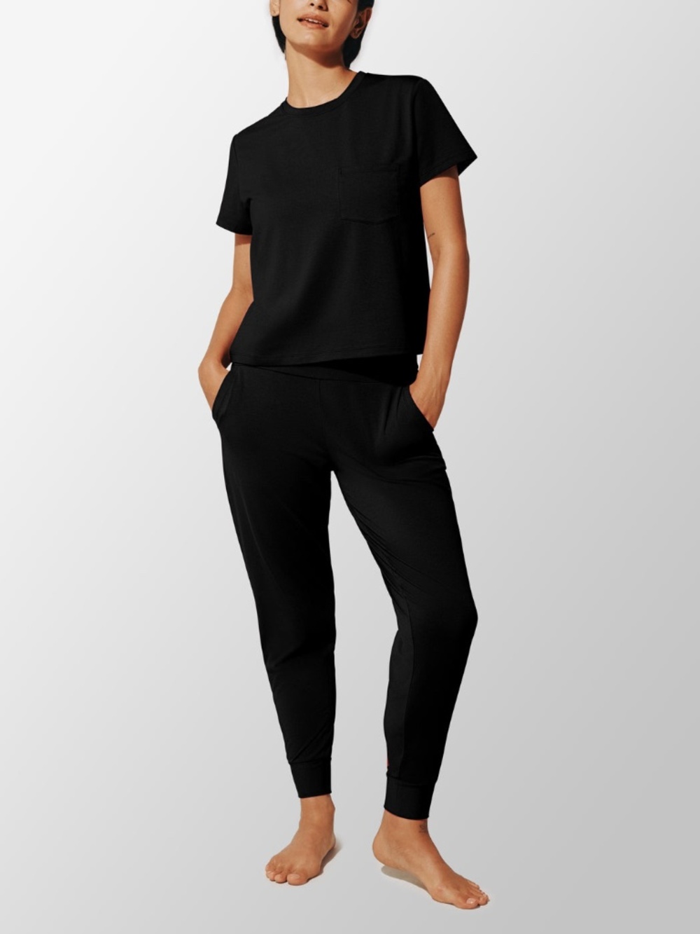 ThirdLove WonderKnit™ Pajama Set ~ Black ~ Size Medium M ~ NWT